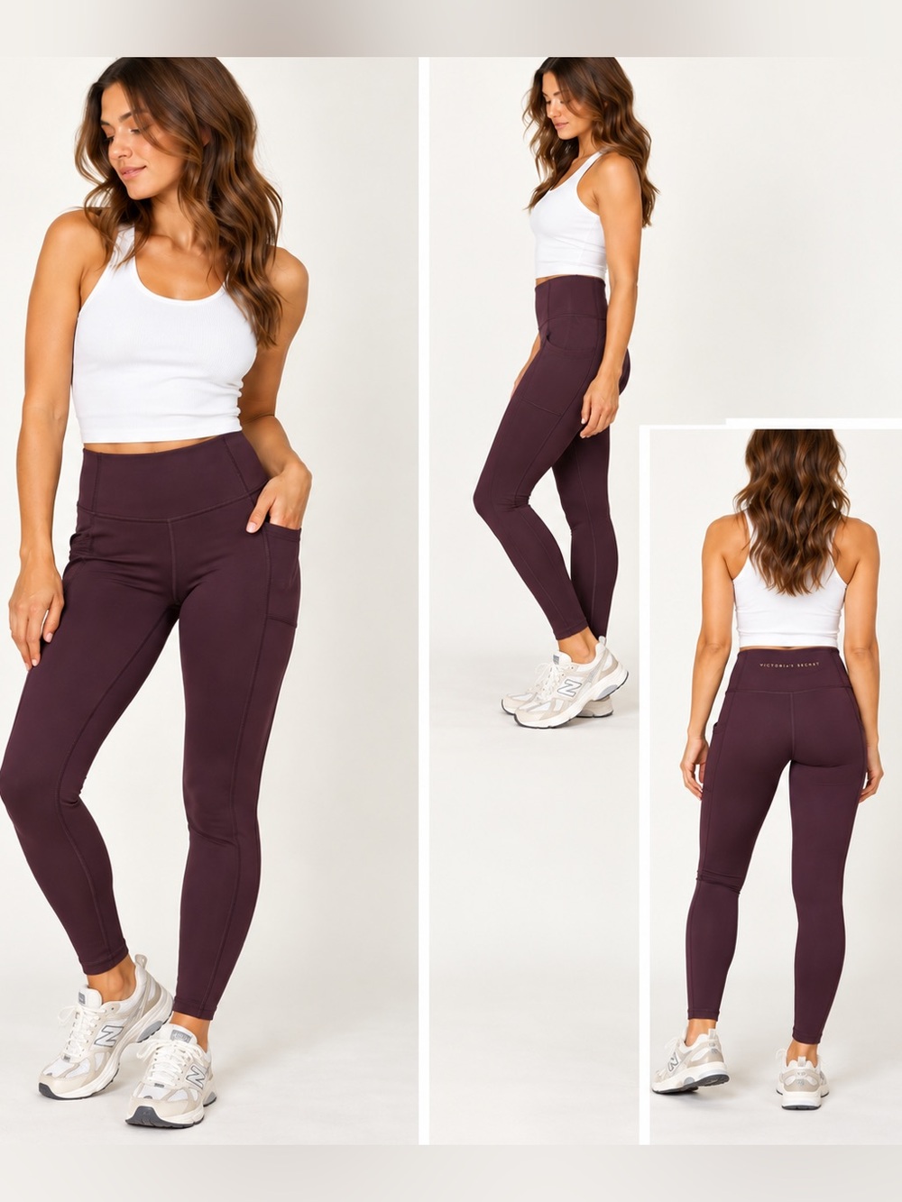 Victoria’s Secret VSX High Rise Pocket Leggings Plum Size 4